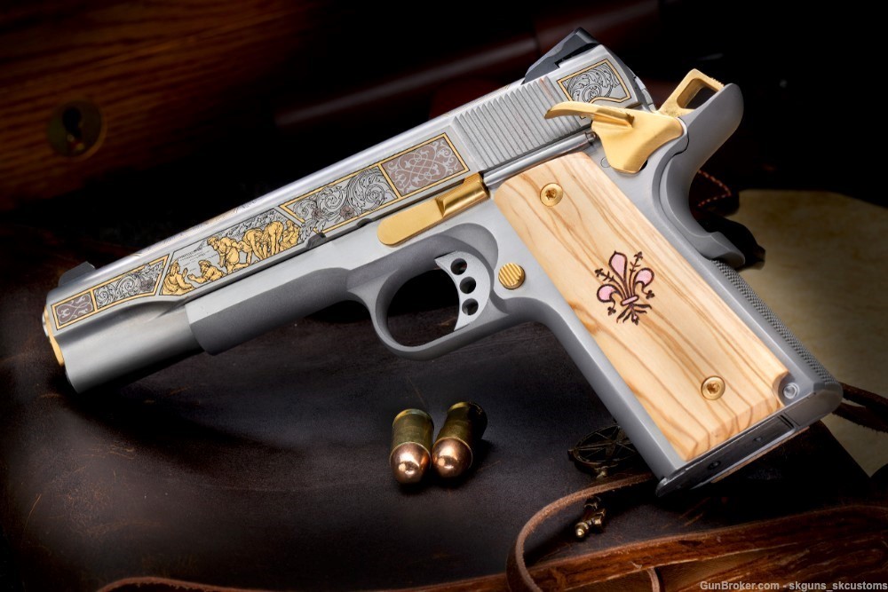SK CUSTOMS GOLD SERIES ONE of 25 FOUR GUN AUCTION W ENGRAVED MASERIN BLADE-img-11