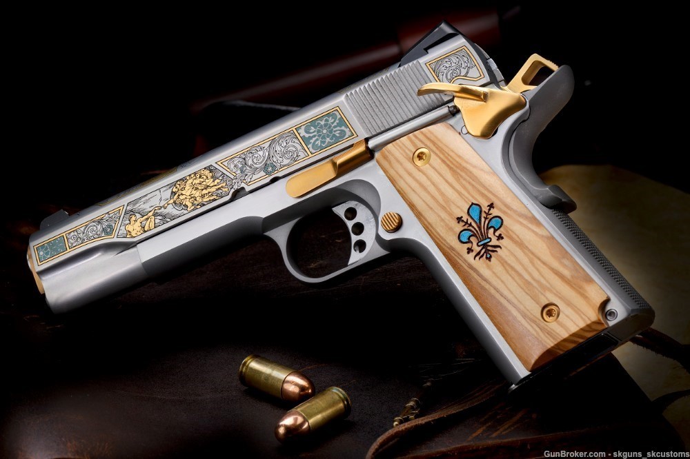 SK CUSTOMS GOLD SERIES ONE of 25 FOUR GUN AUCTION W ENGRAVED MASERIN BLADE-img-2