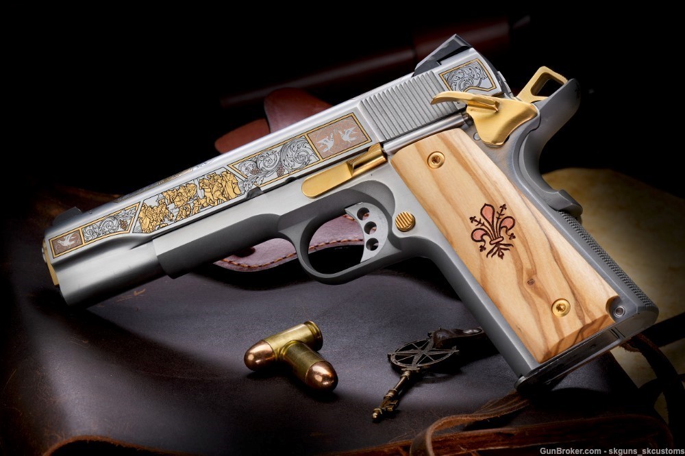SK CUSTOMS GOLD SERIES ONE of 25 FOUR GUN AUCTION W ENGRAVED MASERIN BLADE-img-8