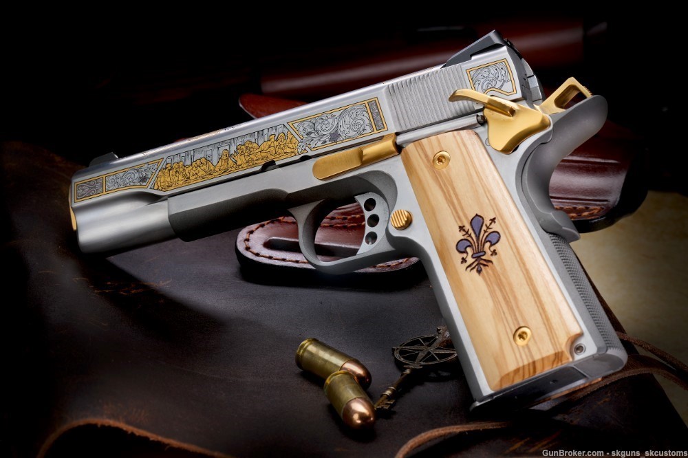 SK CUSTOMS GOLD SERIES ONE of 25 FOUR GUN AUCTION W ENGRAVED MASERIN BLADE-img-5