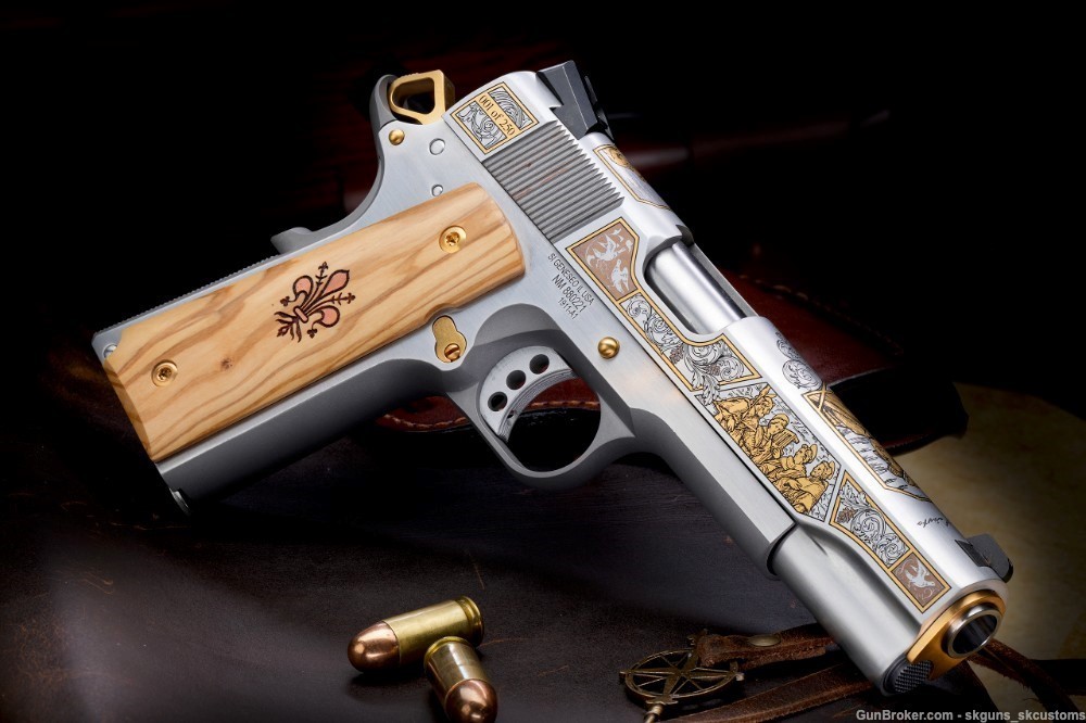 SK CUSTOMS GOLD SERIES ONE of 25 FOUR GUN AUCTION W ENGRAVED MASERIN BLADE-img-9
