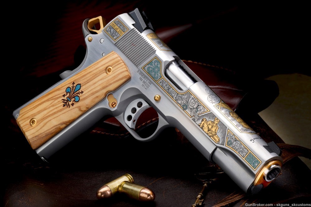 SK CUSTOMS GOLD SERIES ONE of 25 FOUR GUN AUCTION W ENGRAVED MASERIN BLADE-img-3
