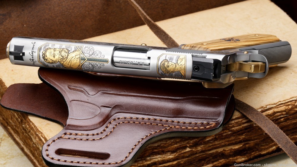 SK CUSTOMS GOLD SERIES ONE of 25 FOUR GUN AUCTION W ENGRAVED MASERIN BLADE-img-4