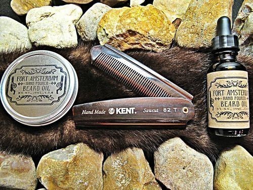 4-Pack Beard Wax Oil KENT FOT Comb Scissors-img-0