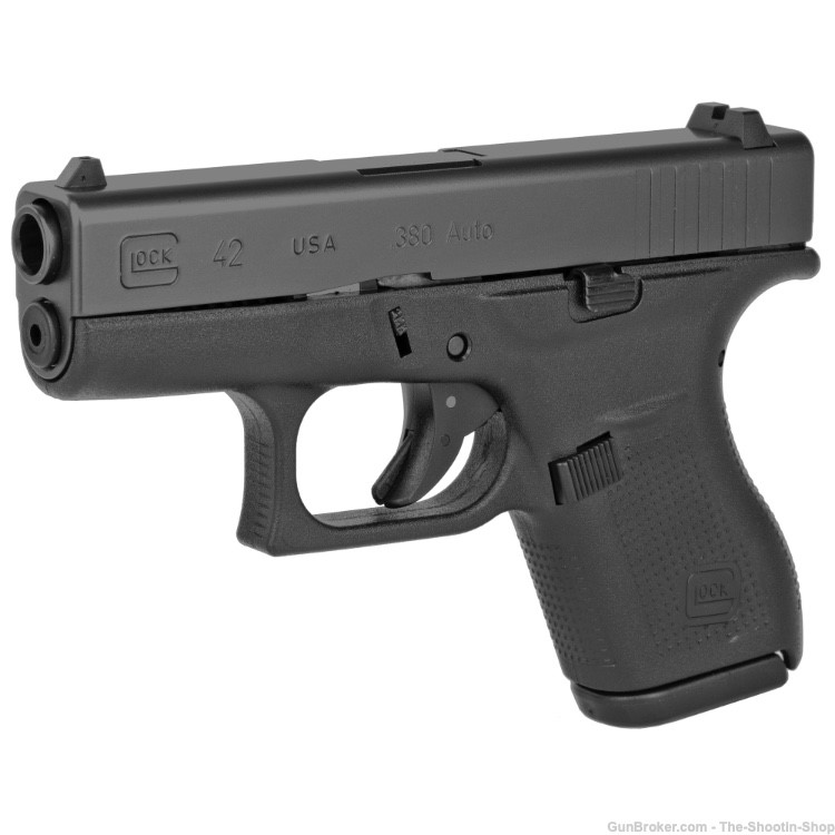 Glock Model G42 Pistol 380ACP 6+1RD Compact 42 2 Mags Black USA Gen 3 NEW-img-0