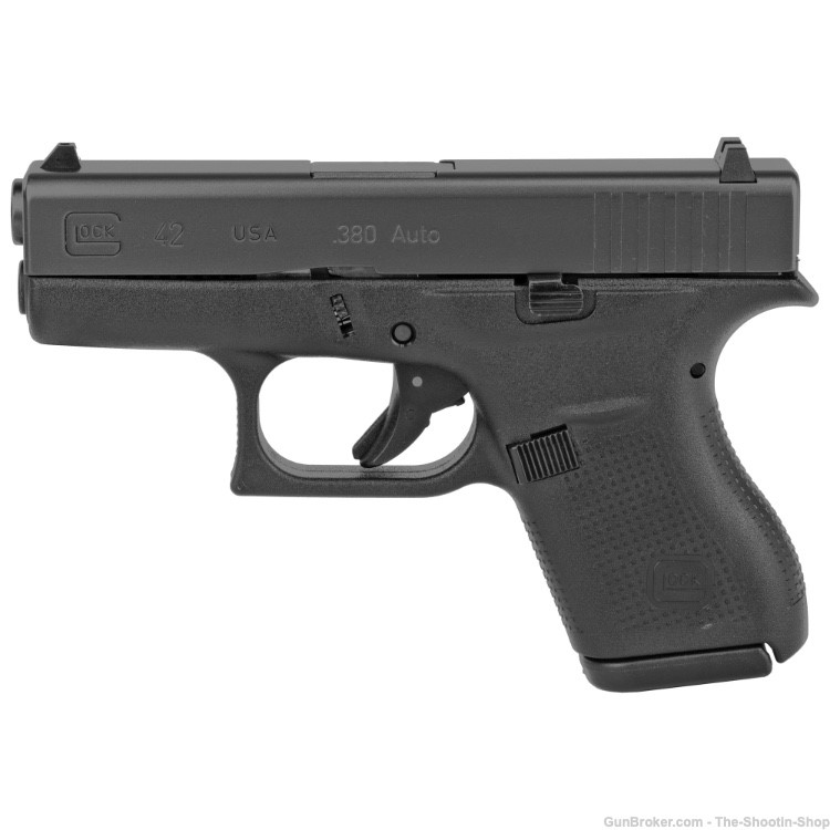 Glock Model G42 Pistol 380ACP 6+1RD Compact 42 2 Mags Black USA Gen 3 NEW-img-2