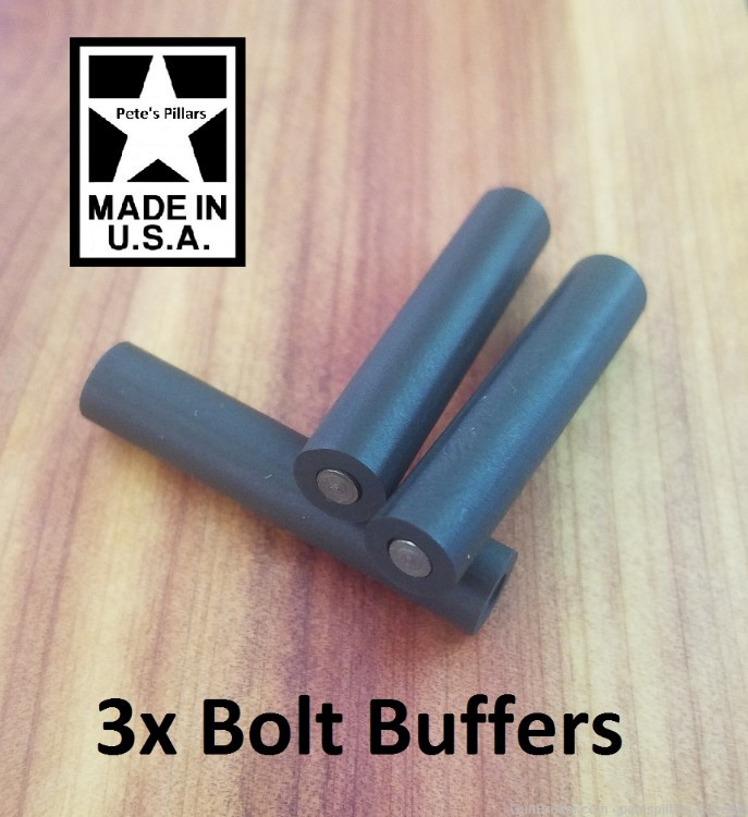 Pete's Pillars 3 Viton & Stainless Recoil Bolt Buffer Pins Ruger 10/22 -img-0