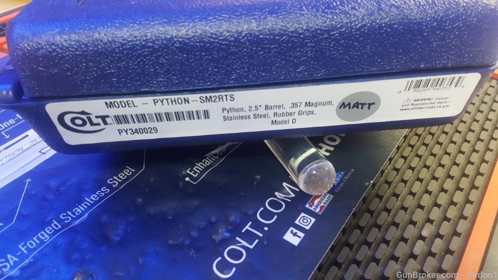 COLT PYTHON. 357MAG 2 1/2 INCH MATTE STAINLESS WILSON SIGHTS NIB ON SALEL-img-16