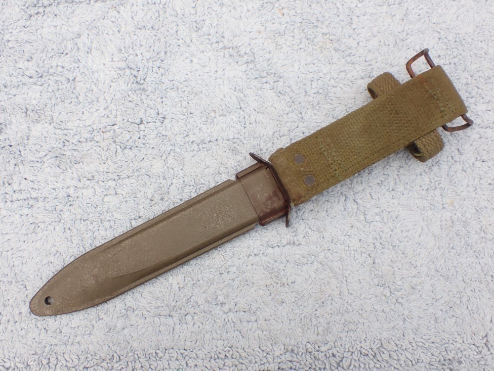 US VIETNAM COLT M-16 1970'S M7 FACTORY BAYONET WITH SCABBARD MINT-img-21