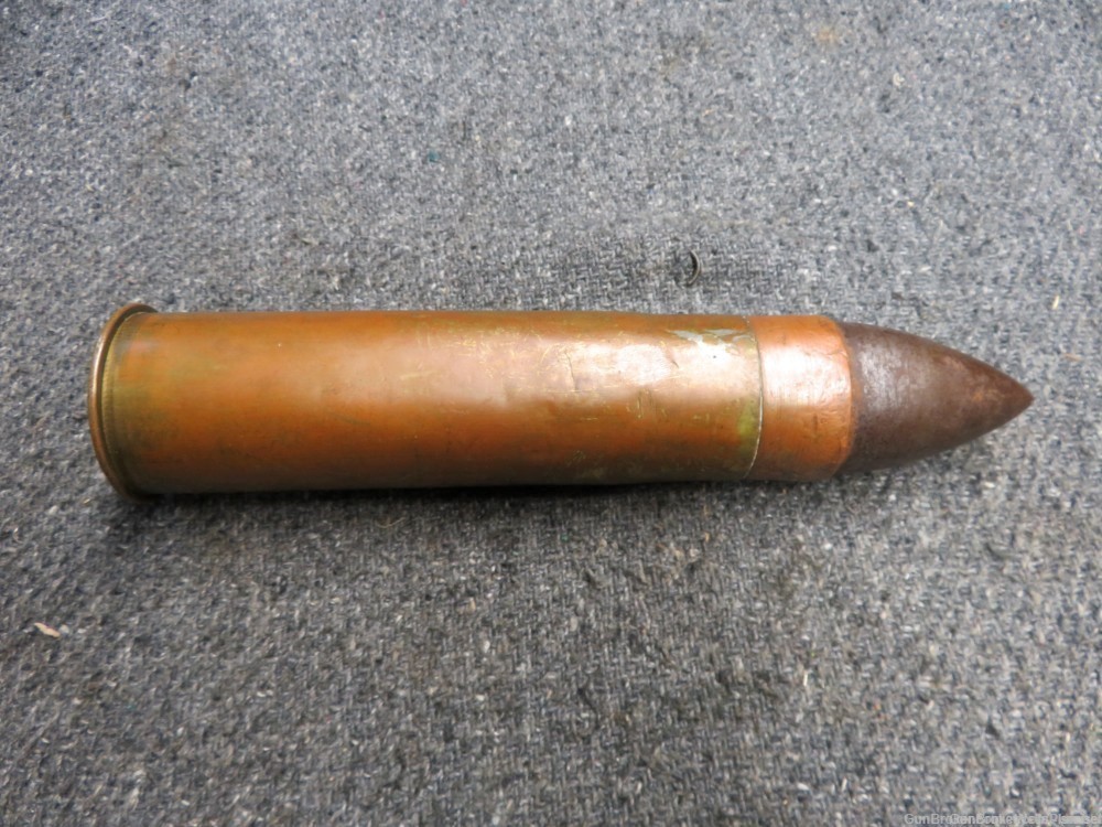 SPANISH AMERICAN WAR WINCHESTER HOTCHKISS 37MM CANNON ROUND DATED 1892-img-1