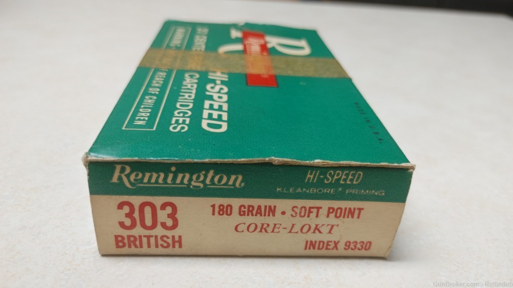 Remington Hi-Speed .303 British 180 Grain Core-Lokt SP Index 9330 20 Rounds-img-1