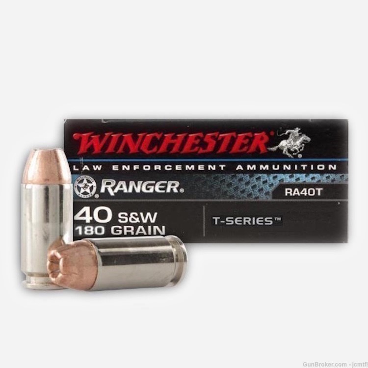 100rds Winchester Ranger™ LE Talon RA40T 40 S&W 180 GR JHP T-Series-img-0