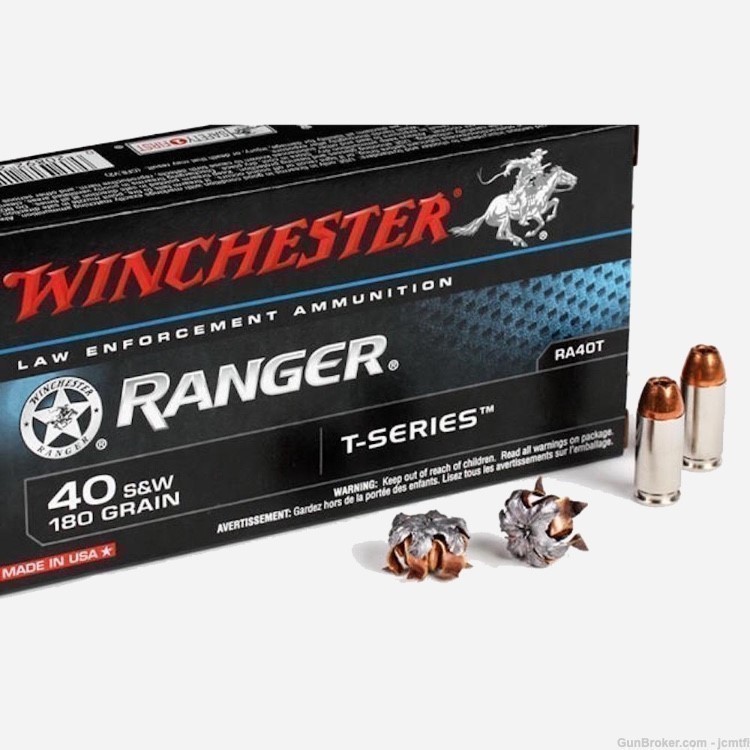 100rds Winchester Ranger™ LE Talon RA40T 40 S&W 180 GR JHP T-Series-img-6