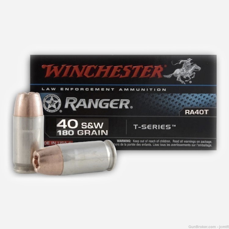 100rds Winchester Ranger™ LE Talon RA40T 40 S&W 180 GR JHP T-Series-img-4