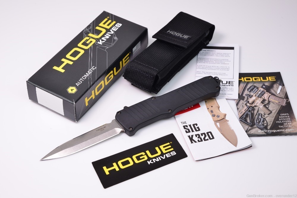 Hogue FullSize Incursion Tactical AUTO OTF Knife 154CM  + sheath AUTHENTIC -img-0
