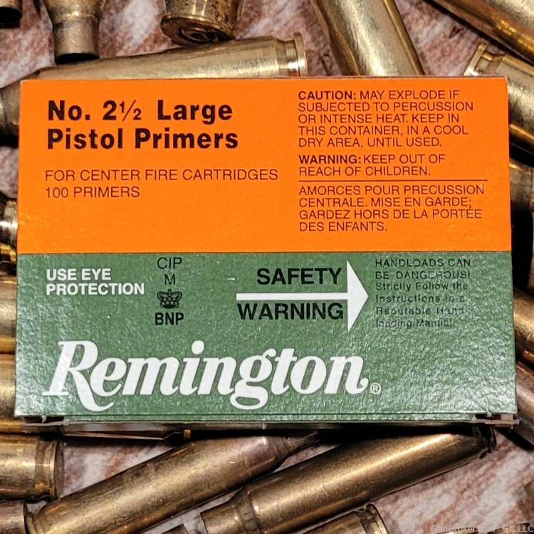 Remington Large Pistol Primers #2-1/2 2.5 reloading (100 per sleeve/tray)-img-0