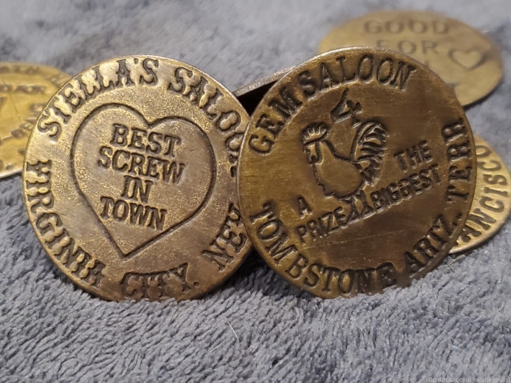 5 - Old West Style Cat House Brothel Tokens / Coins Funny Collectibles -img-2