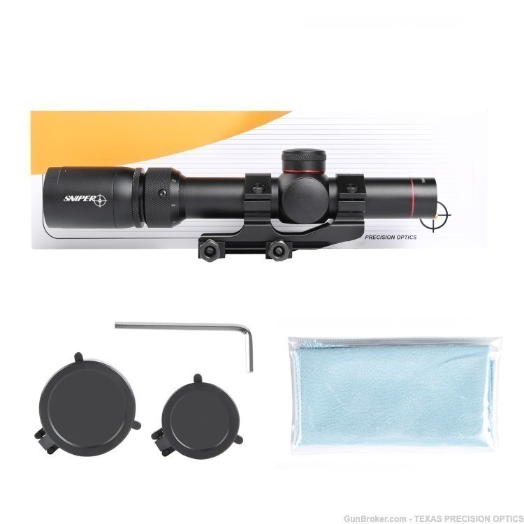 Sniper 1.5-5X20mm Riflescope compact scope super clear glass mount included-img-5