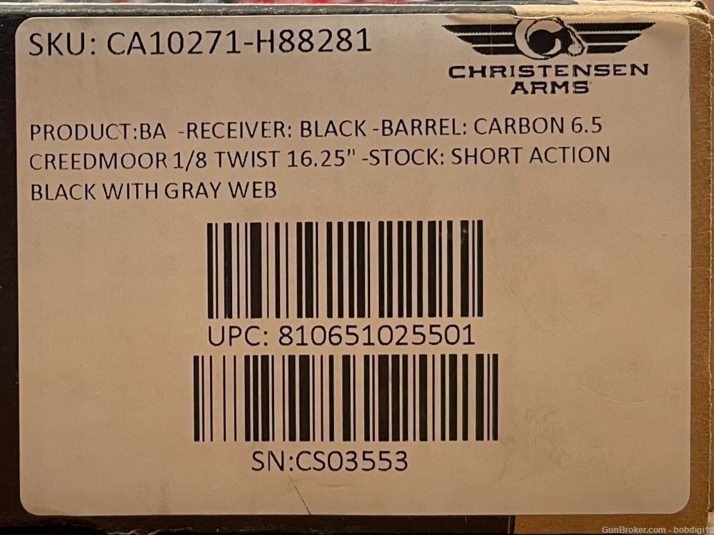 Christensen Arms Carbon BA TAC 6.5 Creedmoor 16" CA10271-H88281 NO CC FEES-img-3