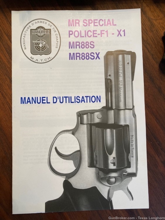 Manurhin MR88 SX .38 Spcl Variant MR73 4” Revolver Factory Wood 98%+ -img-2