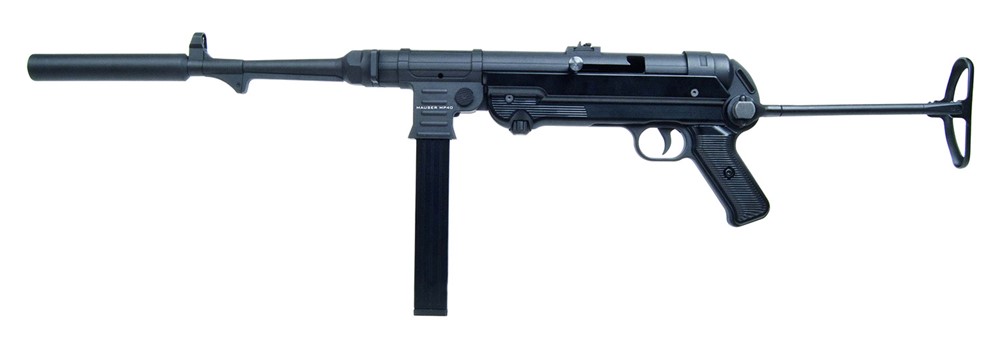 Mauser Rimfire MP-40 Carbine 22 LR Rifle 16.3 Black Faux Suppressor Barrel -img-0
