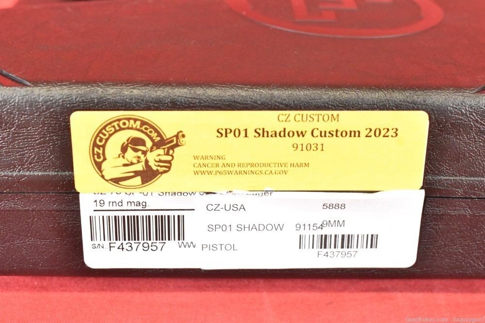 CZ 75 SP-01 Shadow Custom 9mm 4.6" Ambi Safety 91031 CZ75 Shadow-Custom-img-9