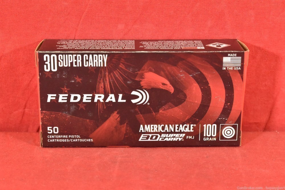 Federal American Eagle 30 Super Carry 100 GR FMJ Range Target Ammo AE30SCA -img-1
