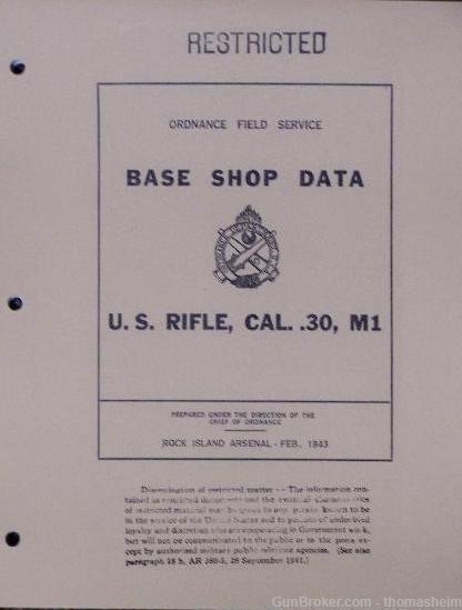 M1 Garand , Ordnance Field Service BASE SHOP DATA-img-0