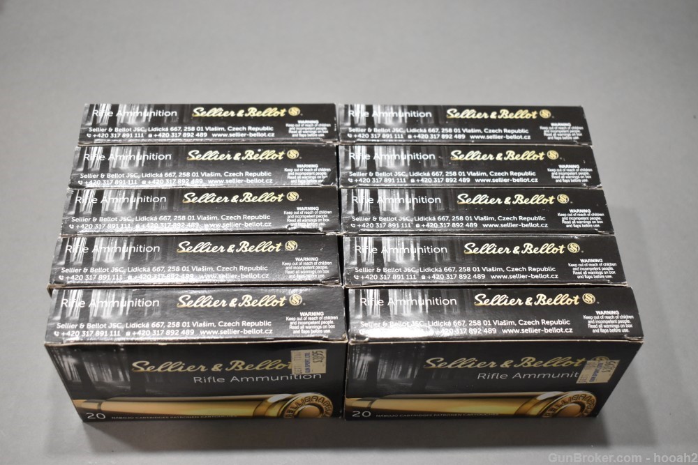 10 Boxes 200 Rds Sellier Bellot S&B 7x57 Mauser 173G SPCE Rifle Ammunition -img-1