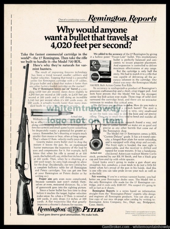 1972 REMINGTON Model 700 BDL 700BDL Rifle AD Vintage Firearms Advertising-img-0