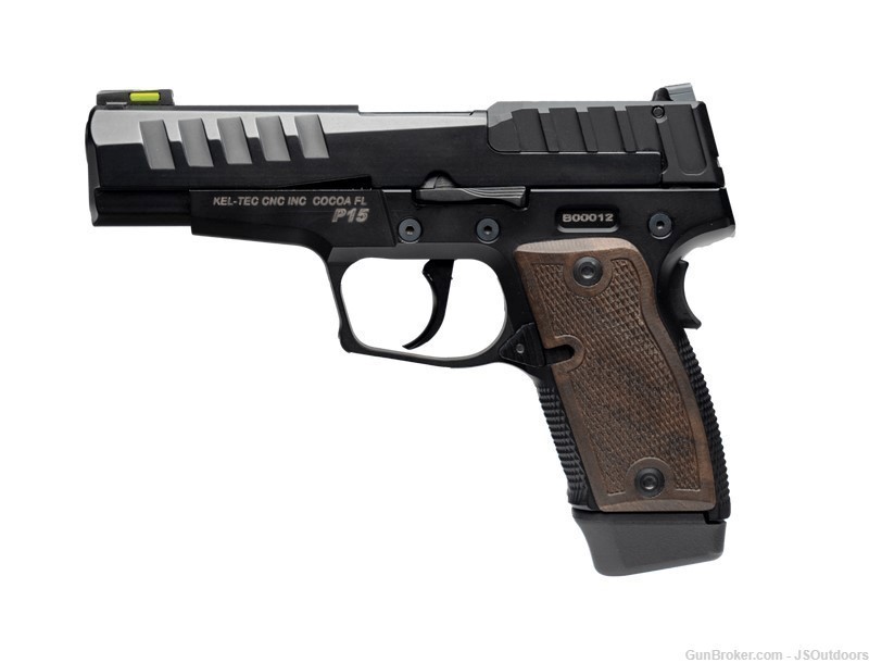 Kel-Tec P-15 9mm 4" 15rd Black Anodized Frame, Walnut Grip Semi Auto Pistol-img-0