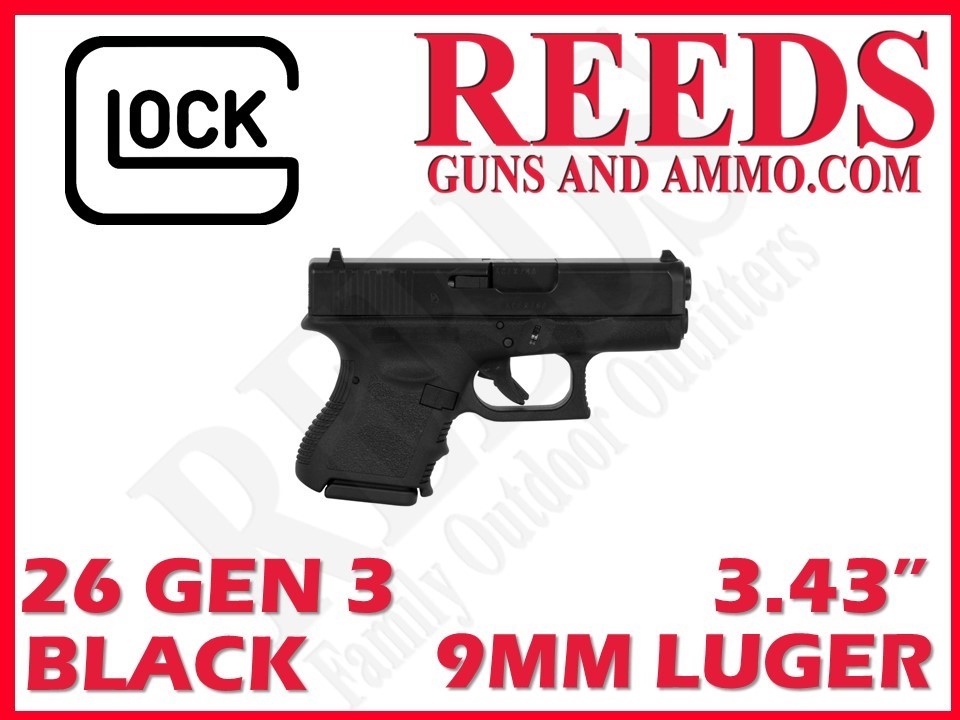 Glock 26 Gen 3 Black 9mm 3.43in 2-10Rd Mags UI2650201-img-0
