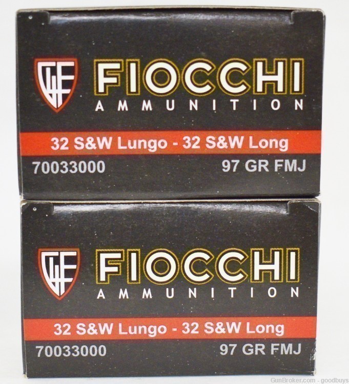 100 FIOCCHI .32 S&W LONG 97 Gr. FMJ AMMO 2 BOXES AMMO SALE-img-1