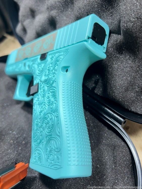 Glock 43x Gen 5 Custom "Tiffany Glock & Roses" (2) 10/rd Mags-img-11