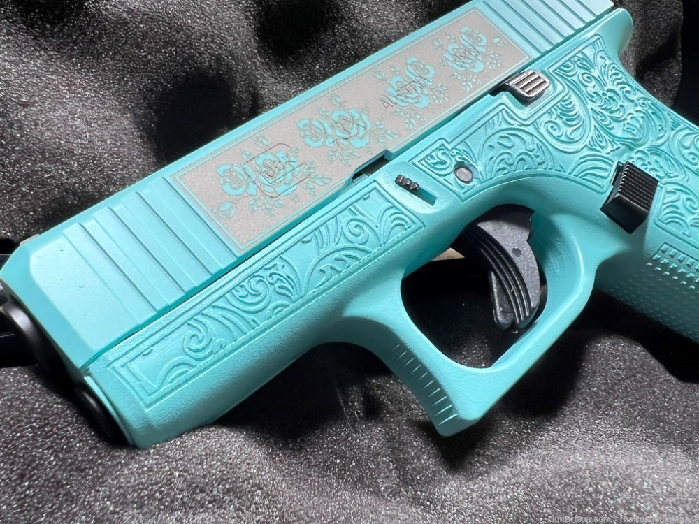 Glock 43x Gen 5 Custom "Tiffany Glock & Roses" (2) 10/rd Mags-img-5