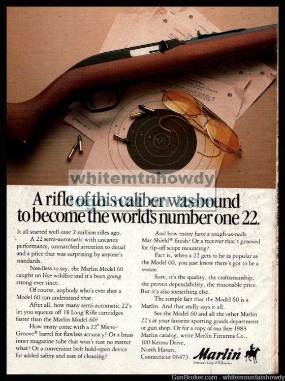 1983 MARLIN Model 60 .22 Rifle Original PRINT AD-img-0