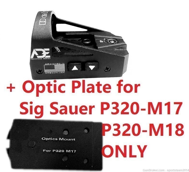 ADE RD3-012 Red Dot+Optic Mount Plate For Sig Sauer P320-M17,M18,X5 Legion-img-0