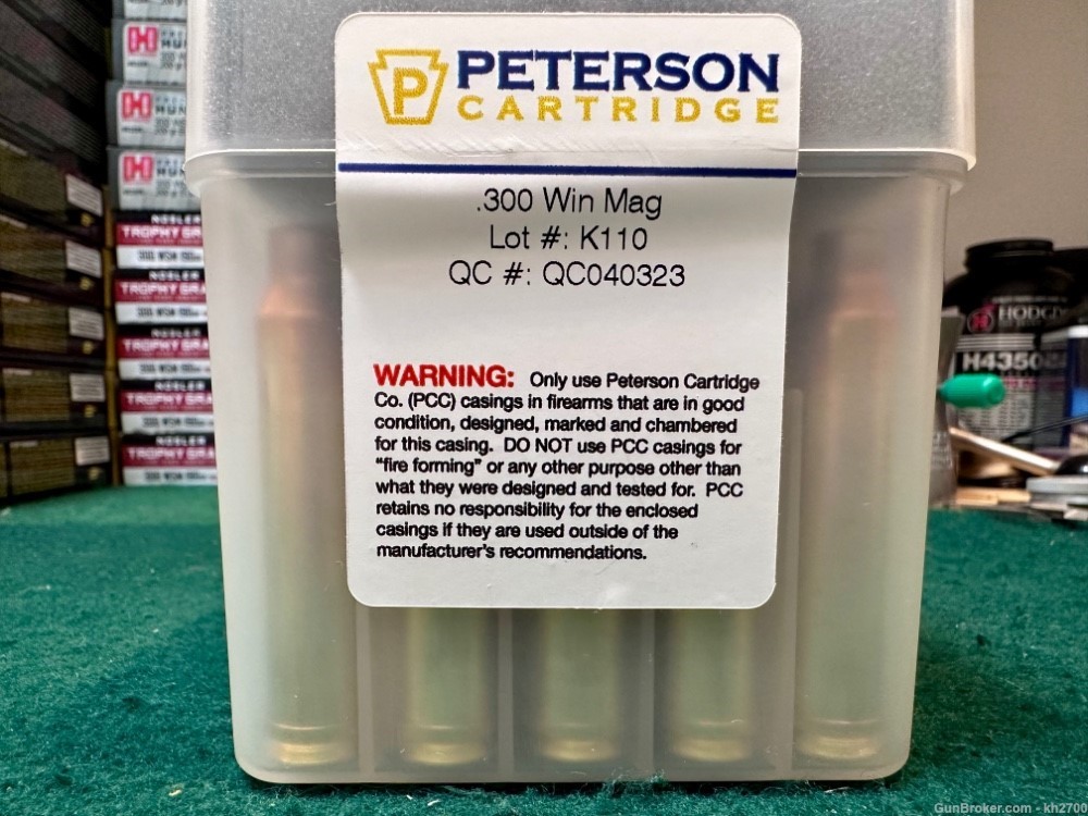 50 qty of 300 Win Mag Peterson Brass, MADE IN THE USA-img-1