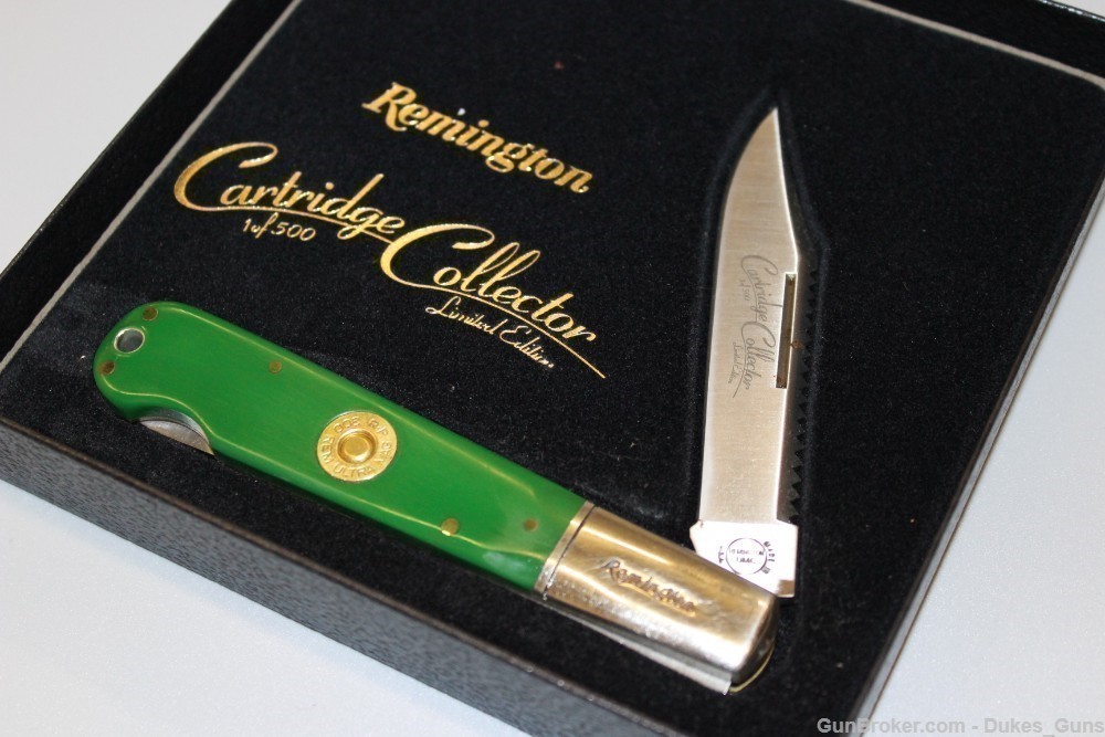 US Remington Cartridge Collector Limited 1/500 Cased .300 Rem Cal Knife-img-1