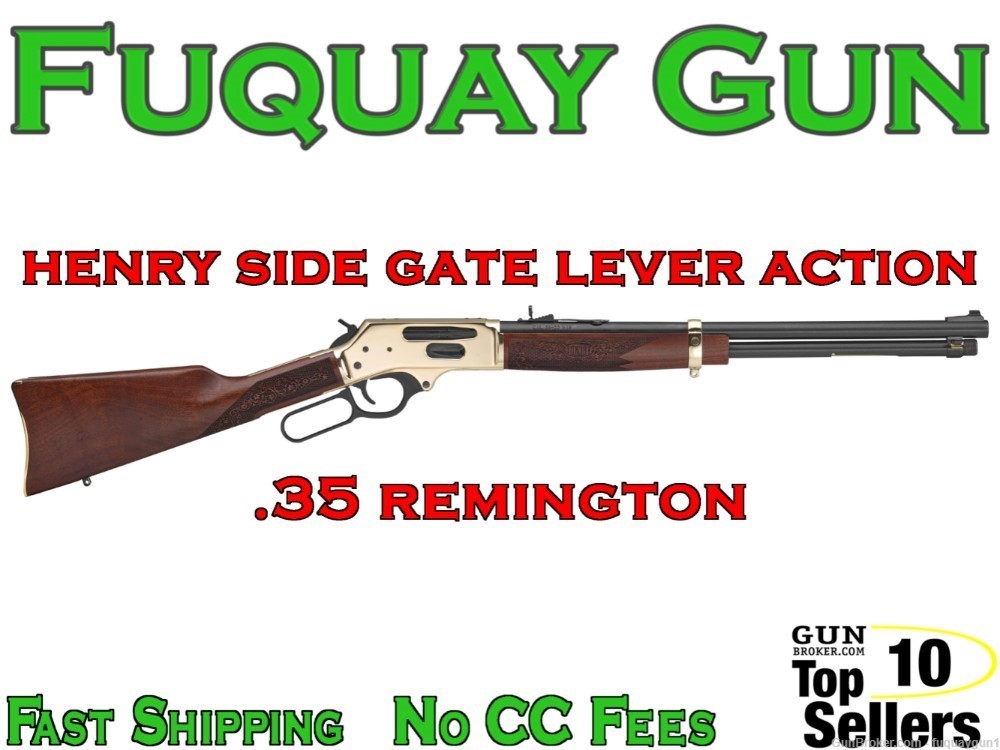 Henry Side Gate Lever Action 35 Remington H024-35 Brass Receiver Side-Gate-img-0