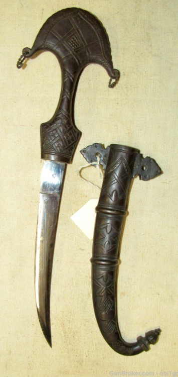 Very Ornate Moroccan Koumiya Arabic Bronze Dagger-img-11