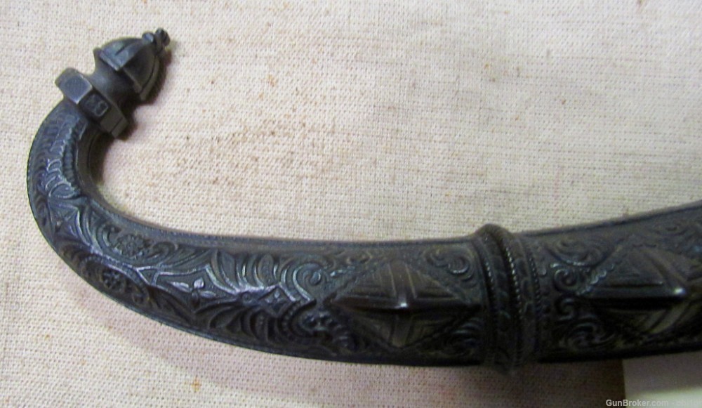 Very Ornate Moroccan Koumiya Arabic Bronze Dagger-img-6