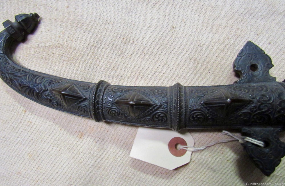 Very Ornate Moroccan Koumiya Arabic Bronze Dagger-img-5