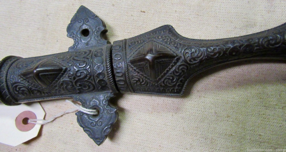 Very Ornate Moroccan Koumiya Arabic Bronze Dagger-img-4