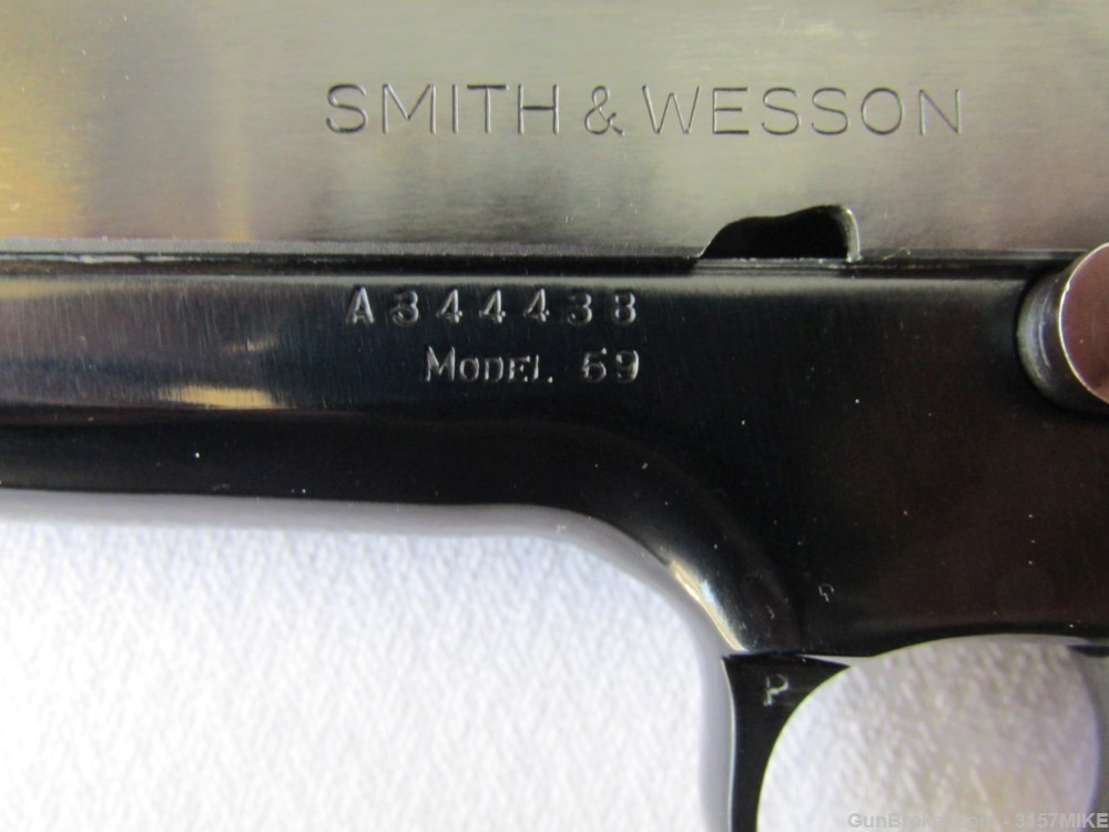 Smith & Wesson Model 59(no dash) Auto Loading Pistol, 9mm, 4" Barrel-img-1