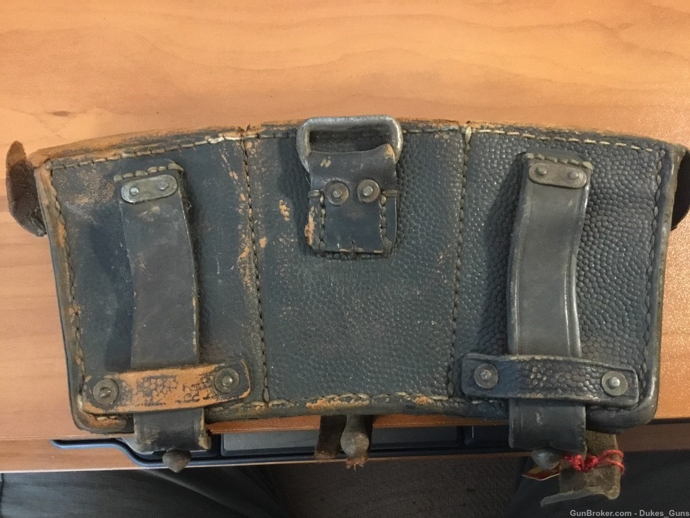 Original WWII German ammo pouch-Black leather (GP4)-img-1
