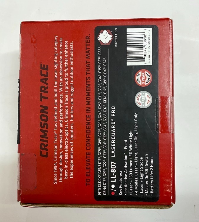 New! Crimson Trace LaserGuard Pro for Glock (LL-807) -img-1