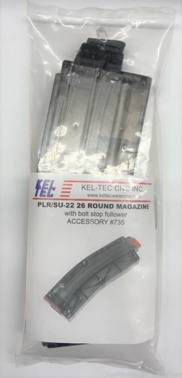 New! Kel-tec Magazine For Plr22 & - Su22 26rd Polymer Opaque-img-0
