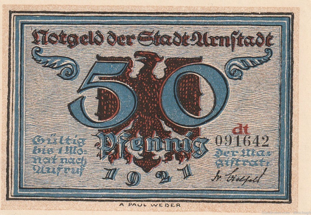 Weimar Germany Emergency Currency, 50 Pfenning, 1921-img-0