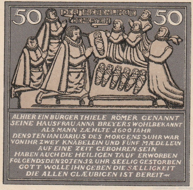 Weimar Germany Notgeld Emergency Currency, 50 Pfenning.-img-1
